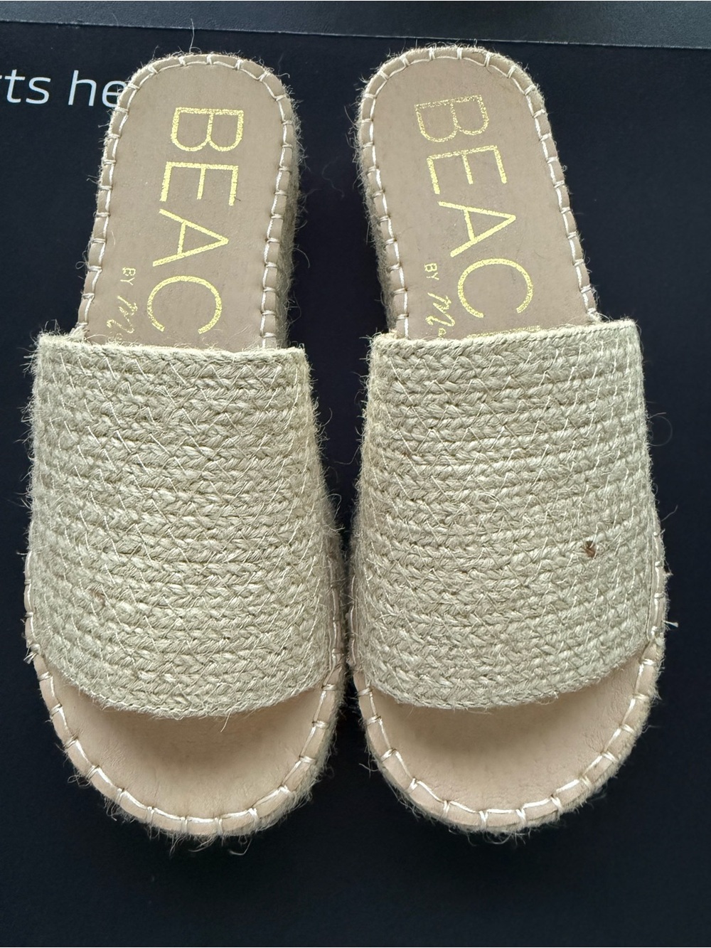 Natural Woven Slide Mules - Natural